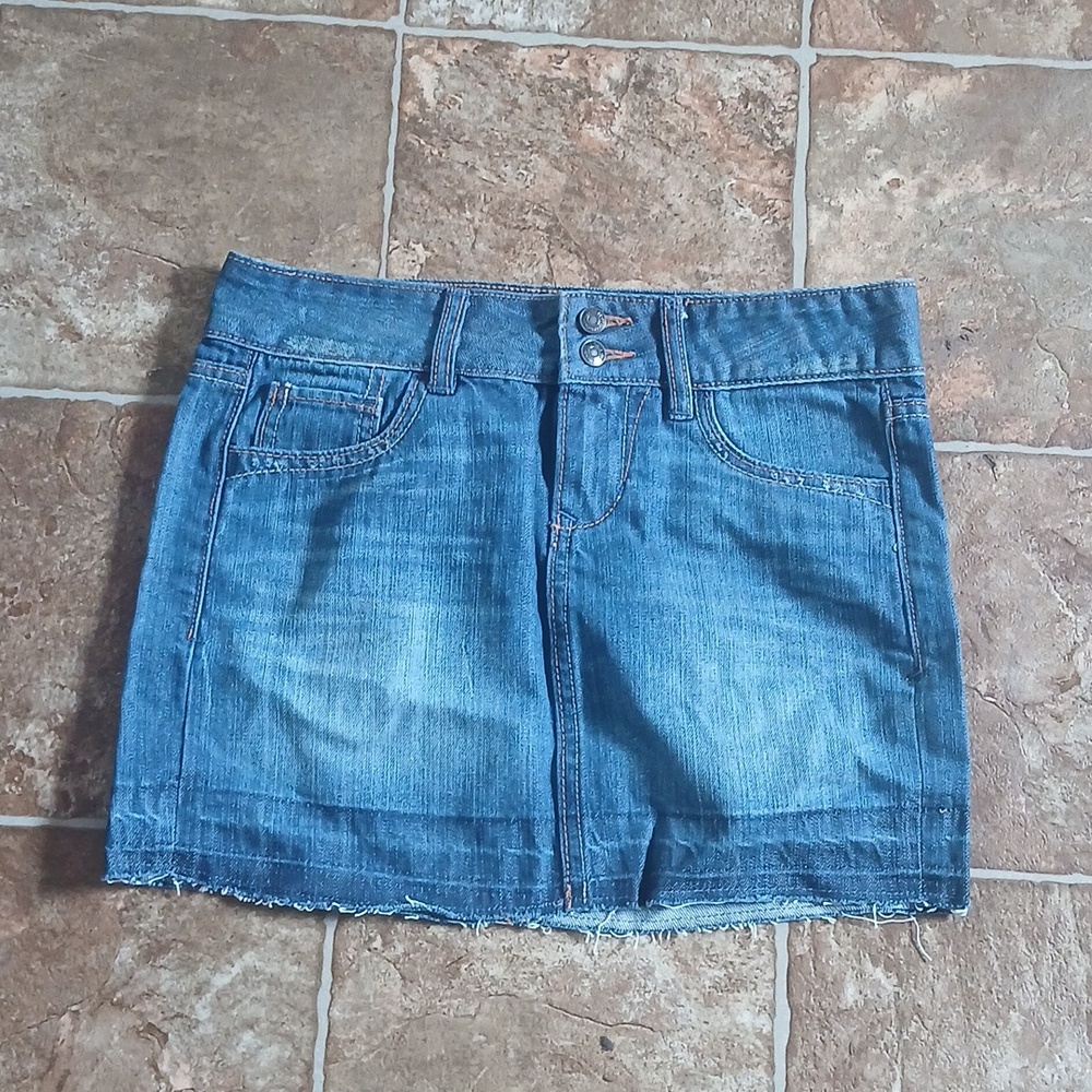 GUC Old Navy mini skirt blue denim jean size 0 regular